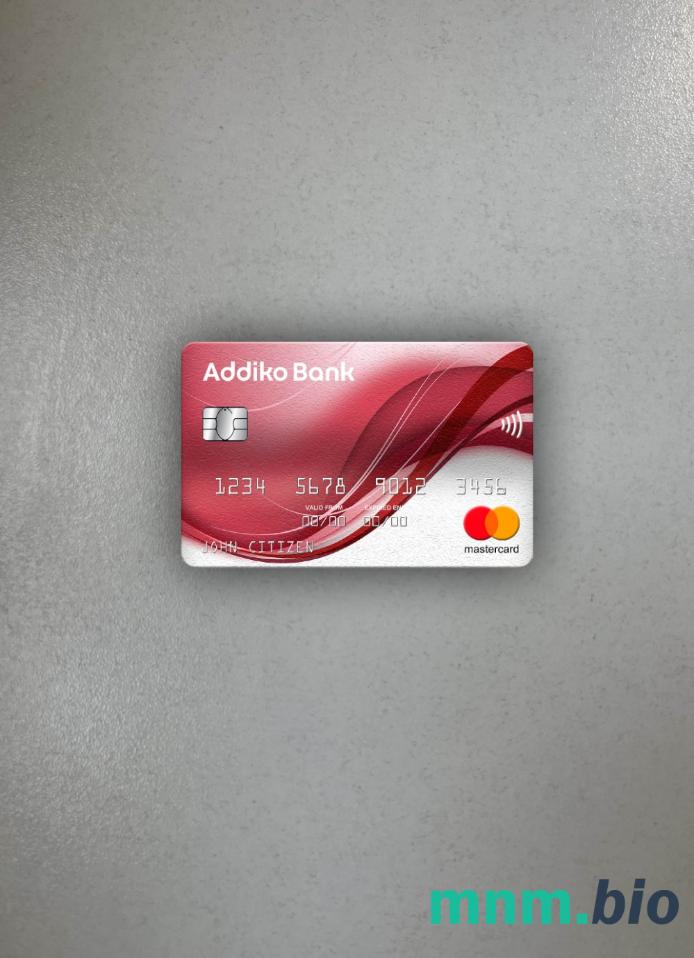 Montenegro Addiko bank wygląd zdjęcia mastercard skan PSD + zdjęcie